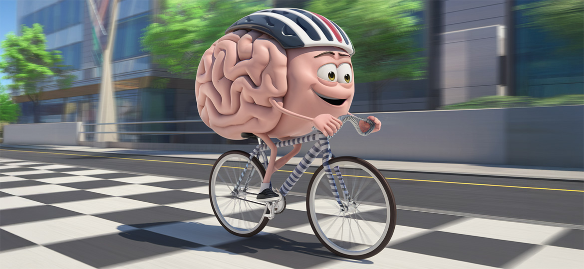 Un cervello su una bicicletta