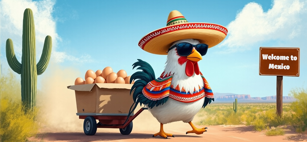 Gallina che contrabbanda uova